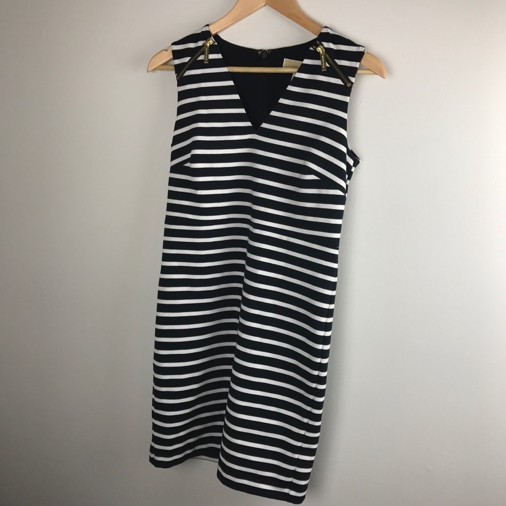 Michael Kors Blue and White Striped Nautical Dress